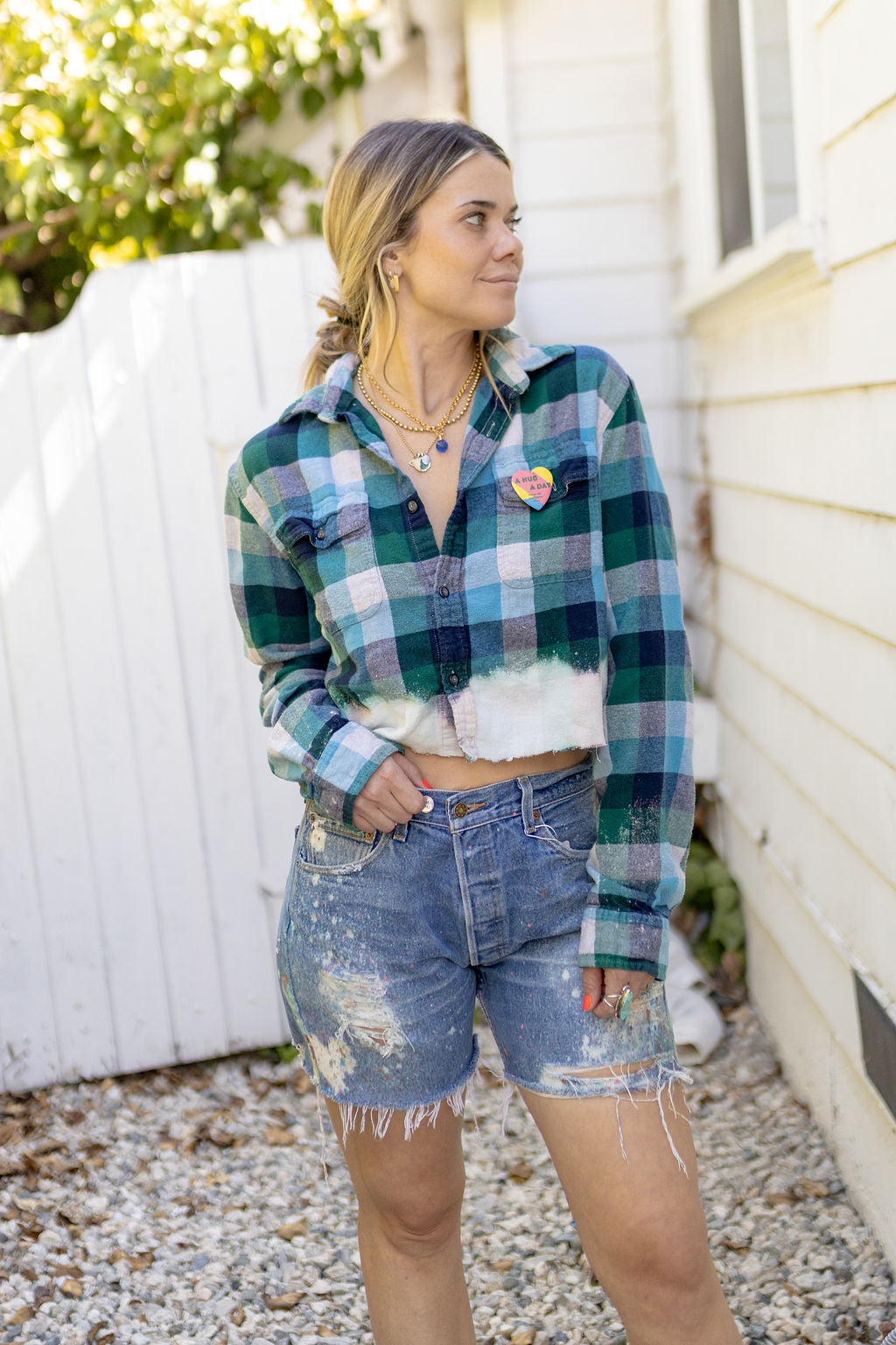 ALL HUGS CROPPED FLANNEL - Kingfisher Road - Online Boutique