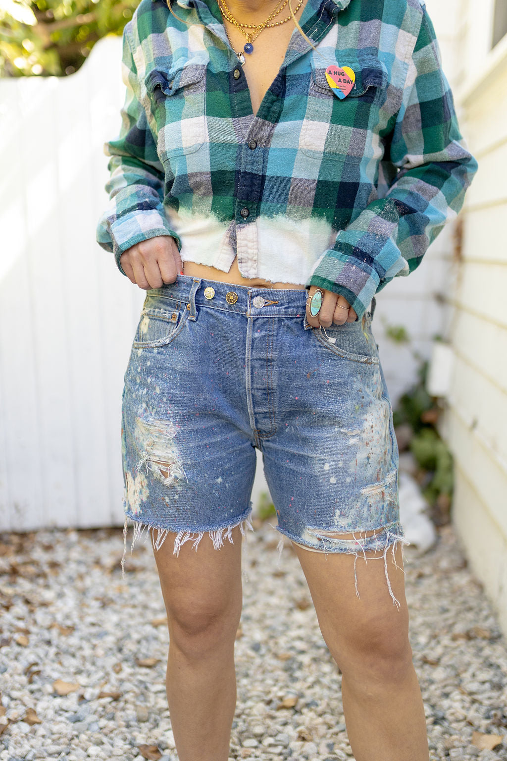 JAMIE CUT OFF DENIM SHORTS-SIZE 34 - Kingfisher Road - Online Boutique