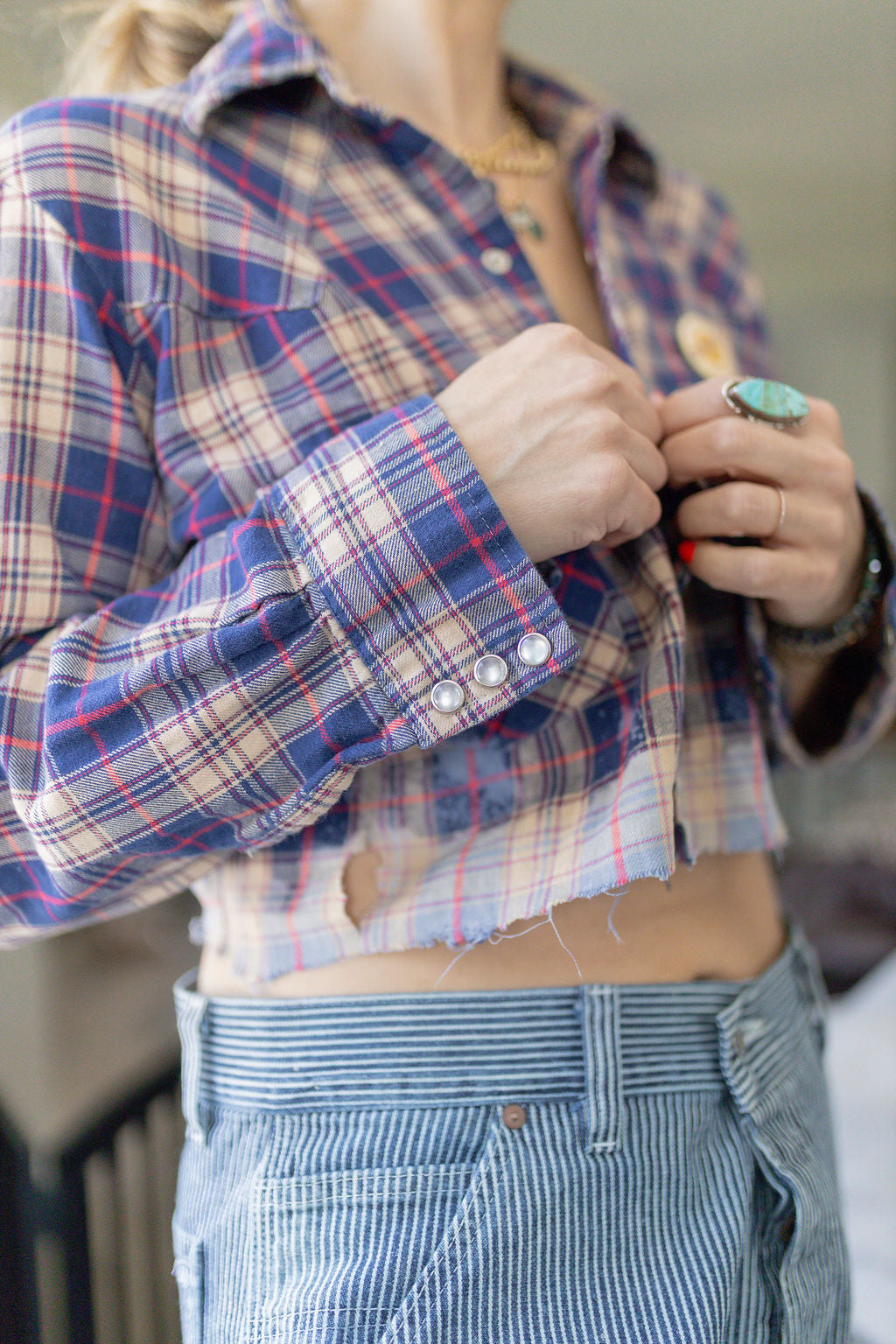 HARD ROCK CROPPED FLANNEL - Kingfisher Road - Online Boutique