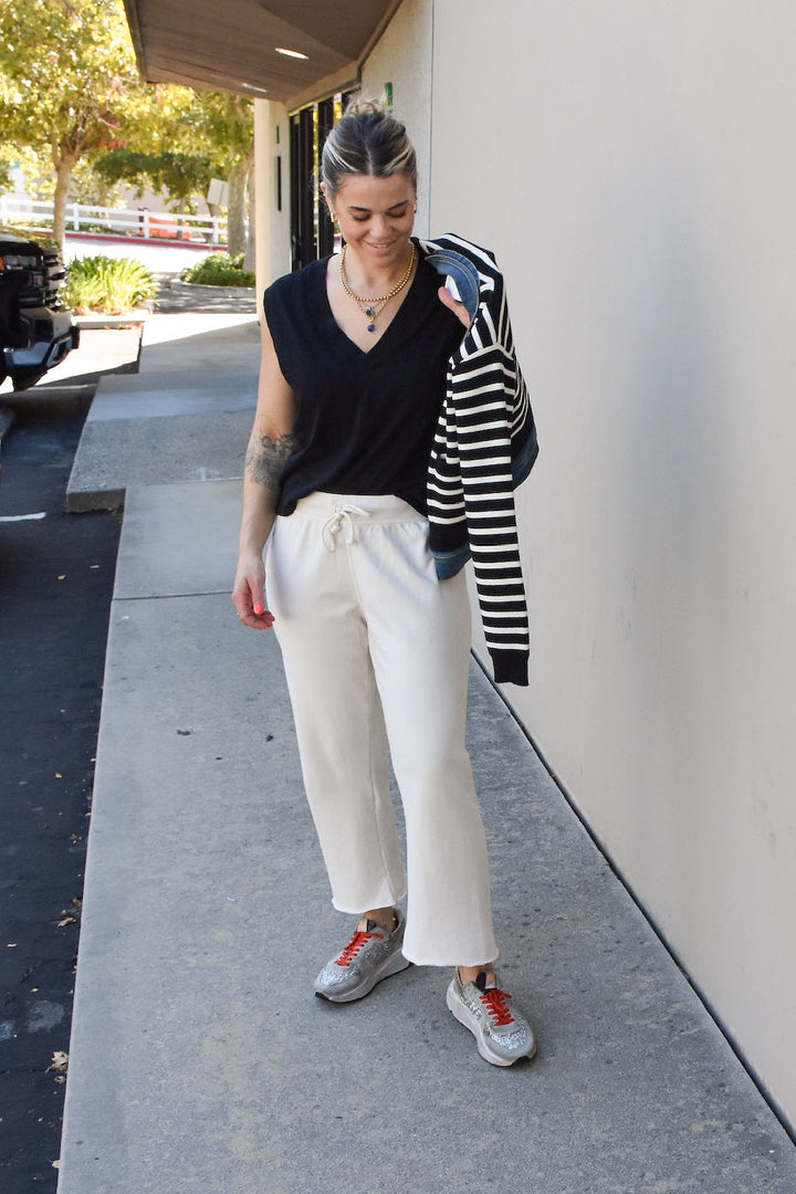 SWEATER/DENIM JACKET-BLACK/IVORY - Kingfisher Road - Online Boutique