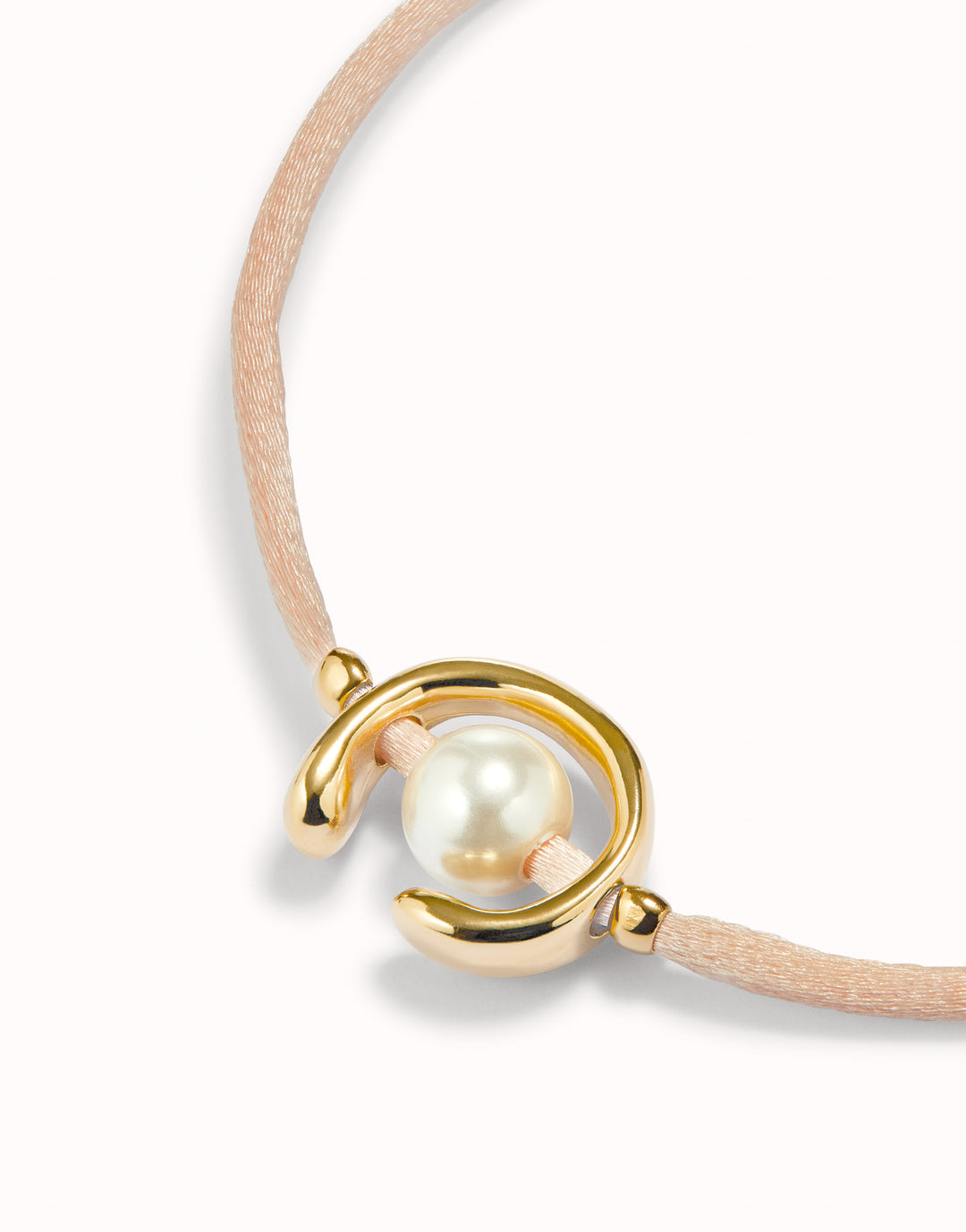 GOLD ADJUSTABLE PEARL SALMON CORD BRACELET - Kingfisher Road - Online Boutique