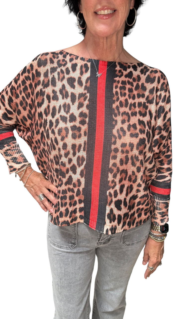 LEOPARD LUREX TOP - Kingfisher Road - Online Boutique
