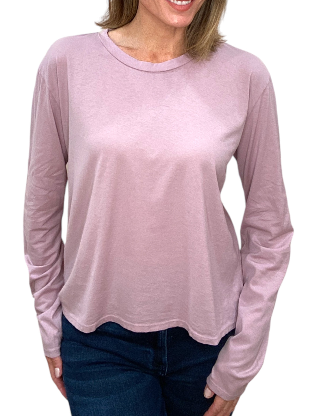 AXEL LONG SLEEVE CREW TEE-MAUVE