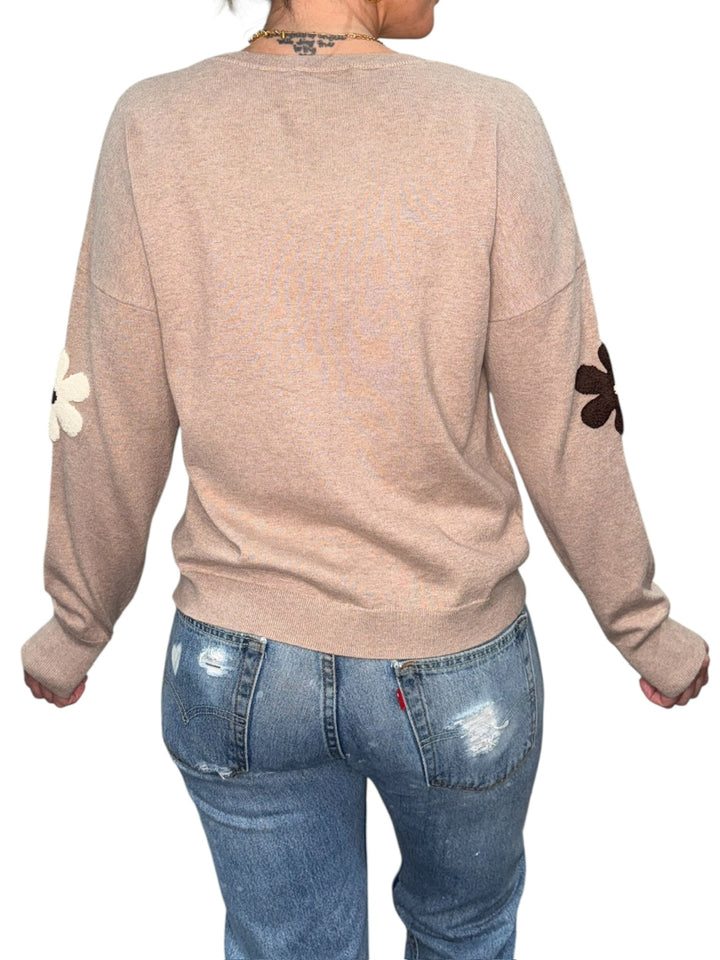 FLOWERS CREW NECK SWEATER-MOUSSE - Kingfisher Road - Online Boutique