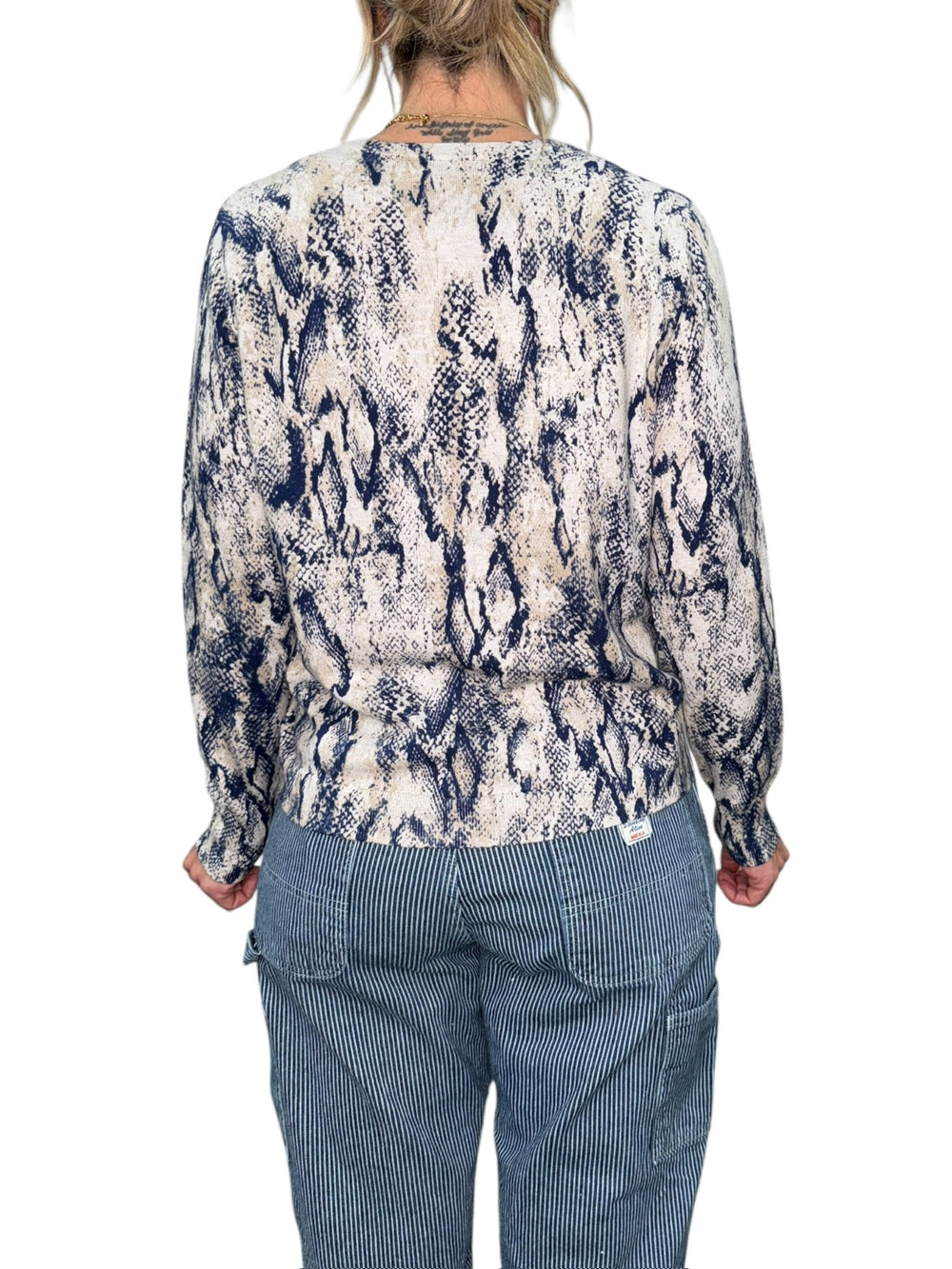 PYTHON CREW NECK SWEATER-NAVY - Kingfisher Road - Online Boutique