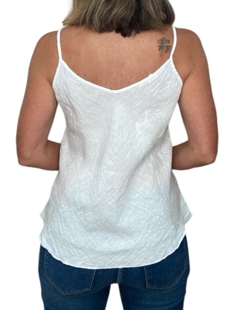 LINEN TANK TOP-WHITE - Kingfisher Road - Online Boutique