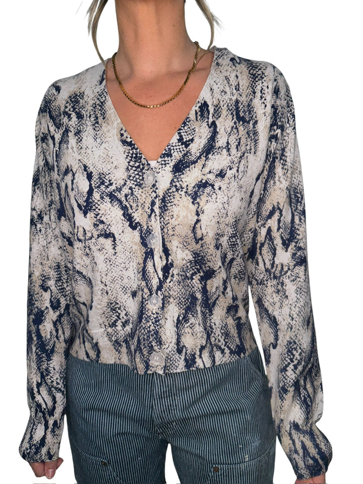 PYTHON CARDI-NAVY - Kingfisher Road - Online Boutique