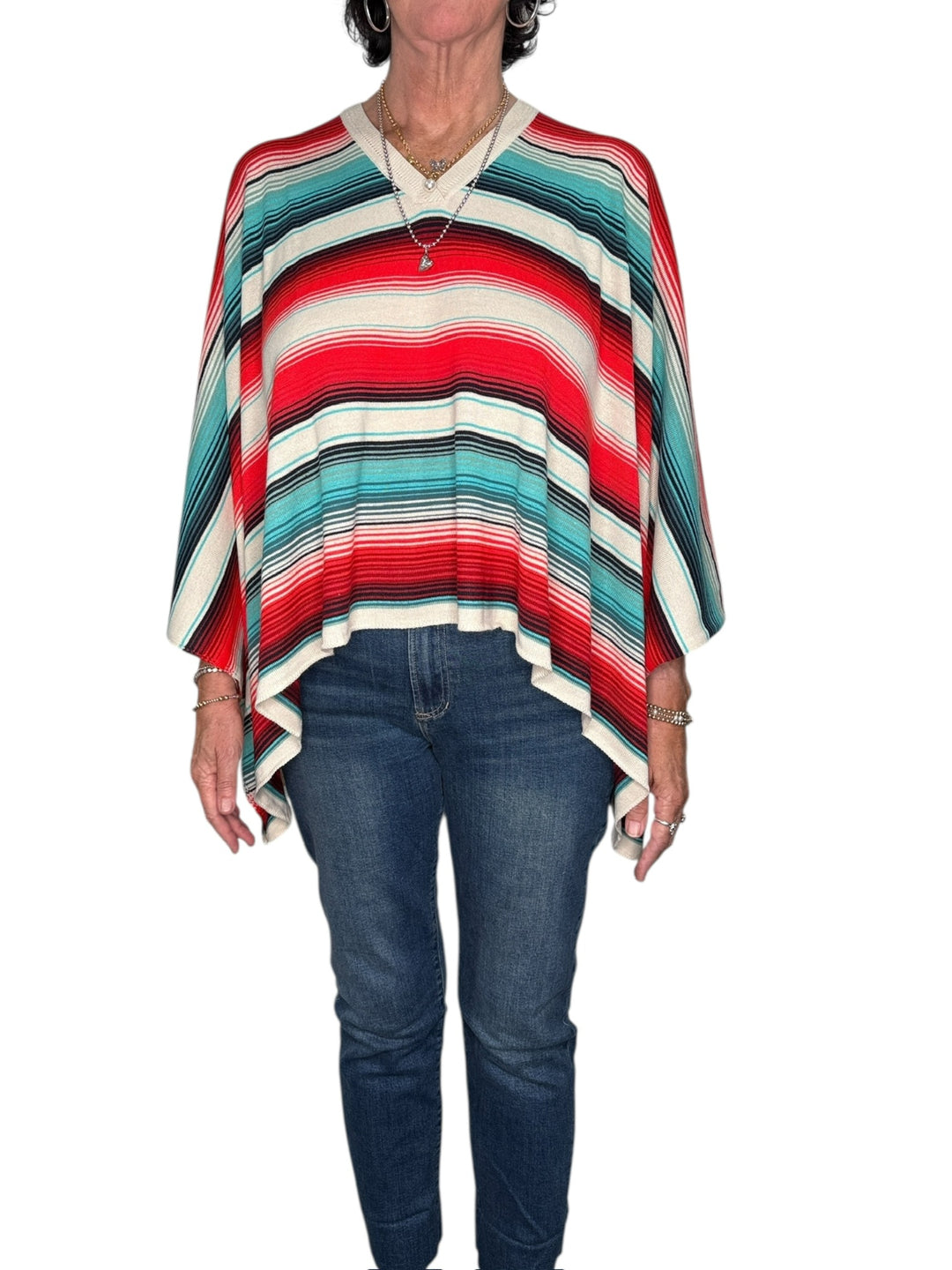 AVALON PONCHO-SAN MIGUEL STRIPE - Kingfisher Road - Online Boutique