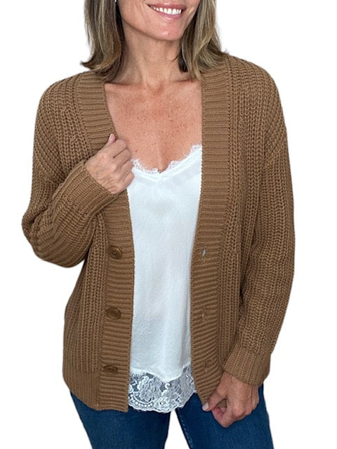 BROOKE CARDIGAN-CAMEL