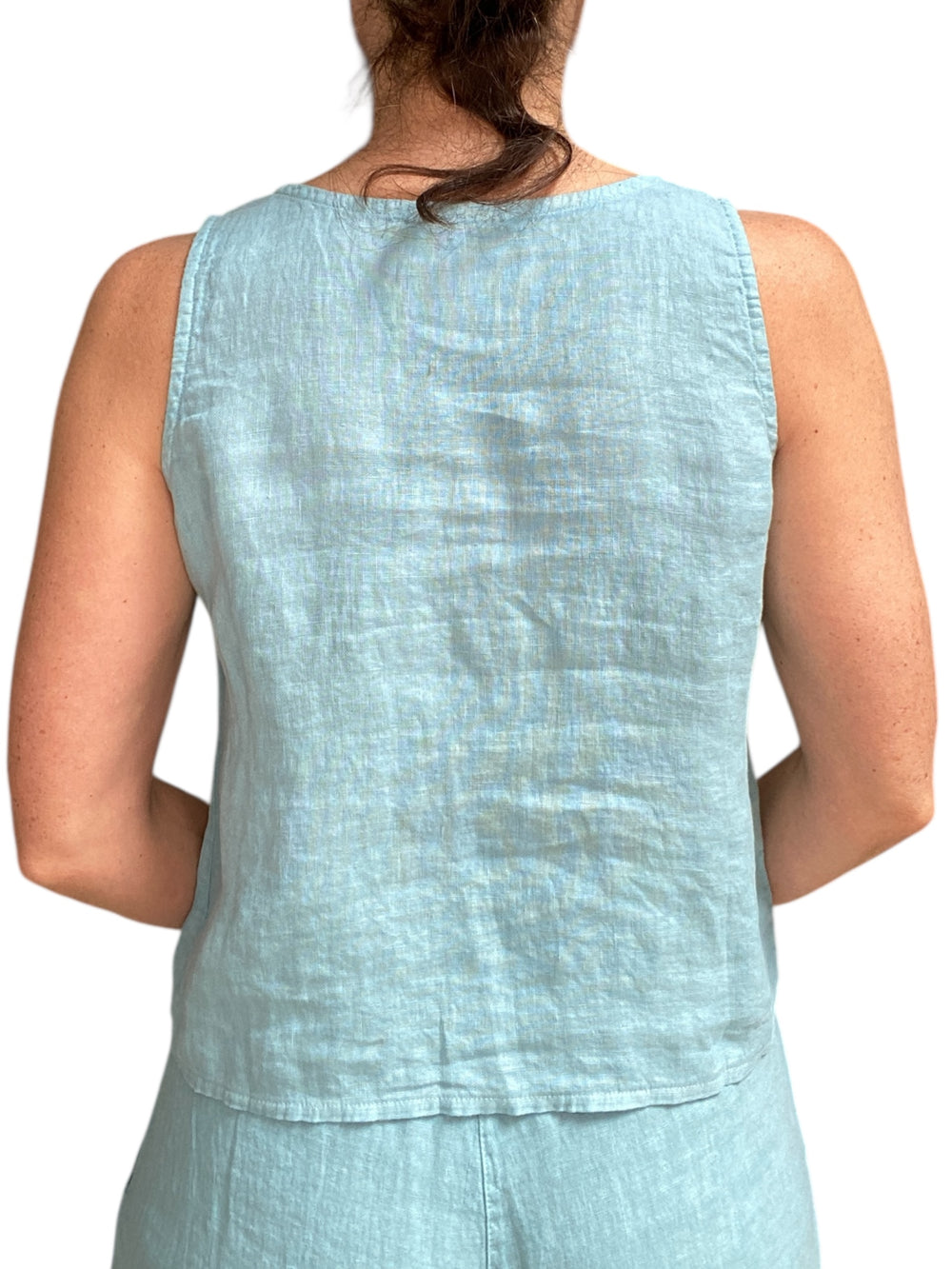 V NECK FRONT ROUCHED CROP TOP-BLUE ZUCCERO - Kingfisher Road - Online Boutique