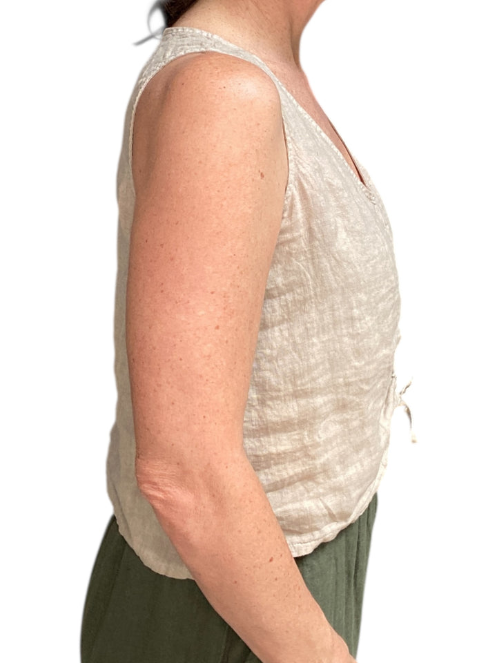 V NECK FRONT ROUCHED CROP TOP-CASHMERE - Kingfisher Road - Online Boutique