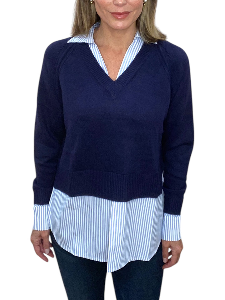 SORAYA SWEATER TOP-NAVY - Kingfisher Road - Online Boutique