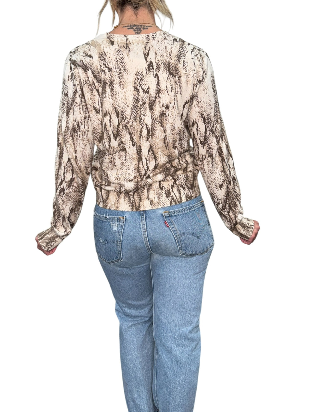 PYTHON CARDI-BEIGE - Kingfisher Road - Online Boutique
