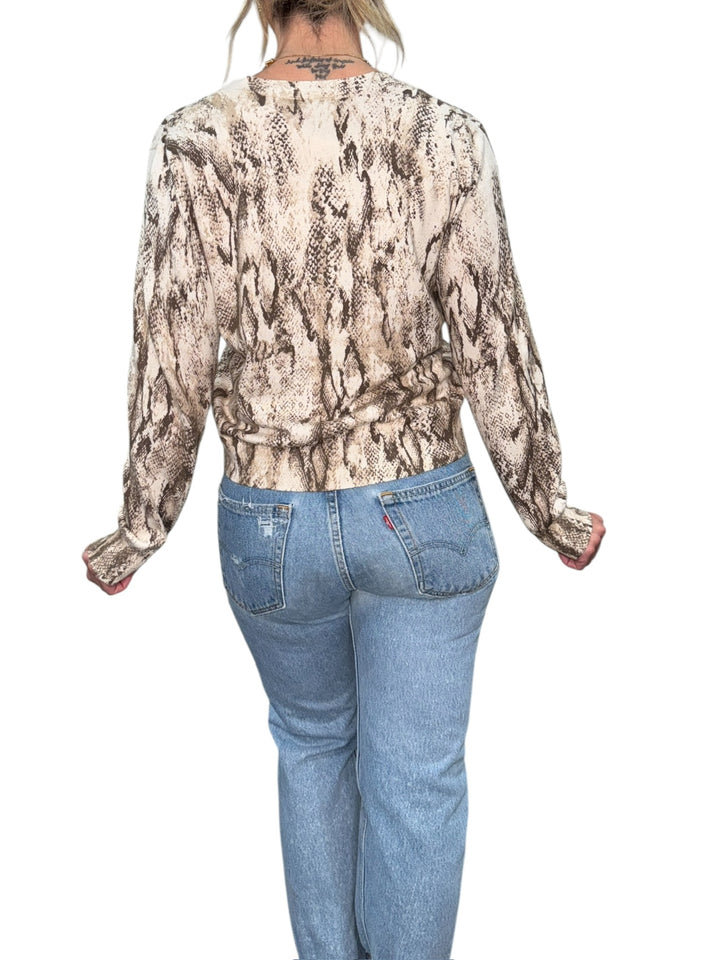 PYTHON CARDI-BEIGE - Kingfisher Road - Online Boutique