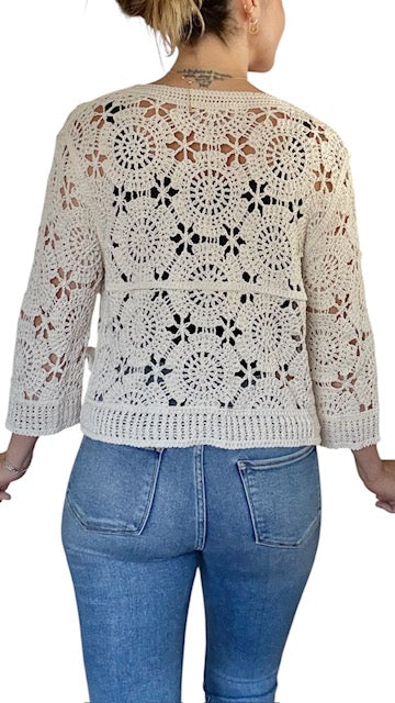 CROCHET CARDI-BEIGE - Kingfisher Road - Online Boutique