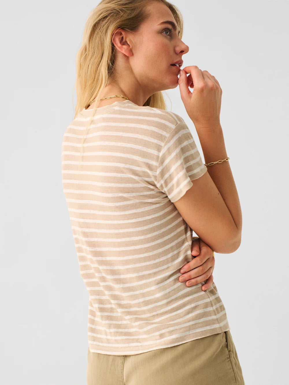 SONOMA LINEN TEE - HAMPTON STRIPE - Kingfisher Road - Online Boutique