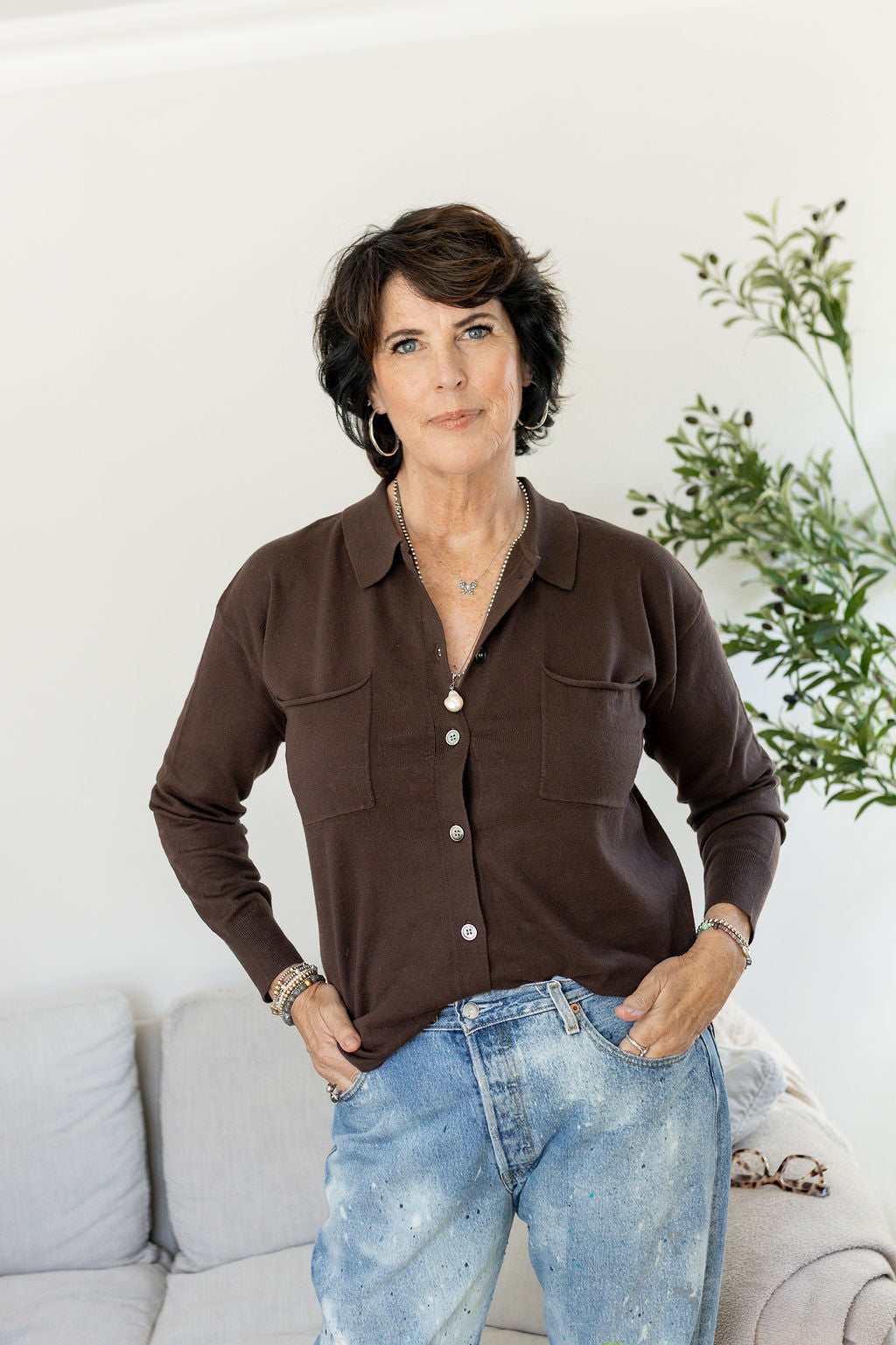 SWEATER SHACKET-CHOCOLATE - Kingfisher Road - Online Boutique