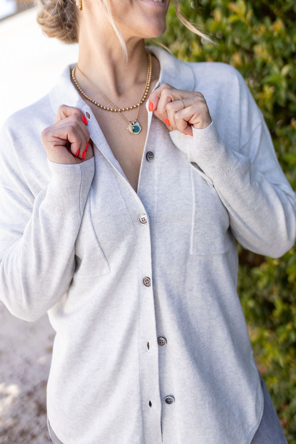 SWEATER SHACKET-SILVER - Kingfisher Road - Online Boutique