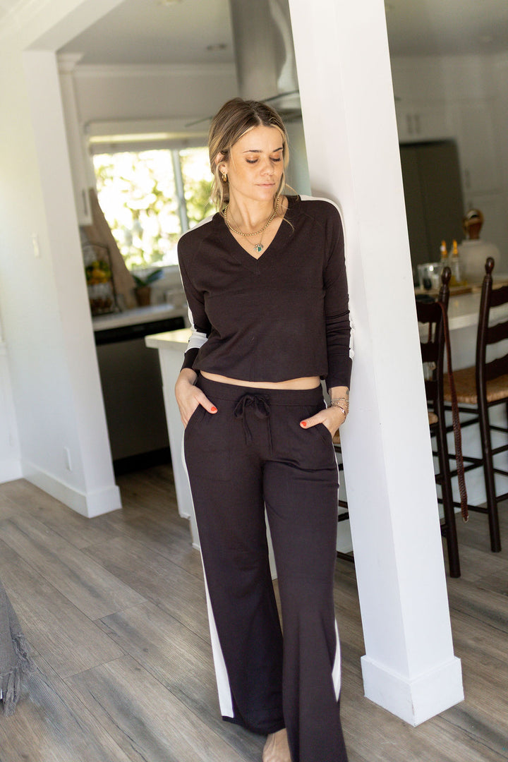 TECHNO V NECK-CHOCOLATE - Kingfisher Road - Online Boutique