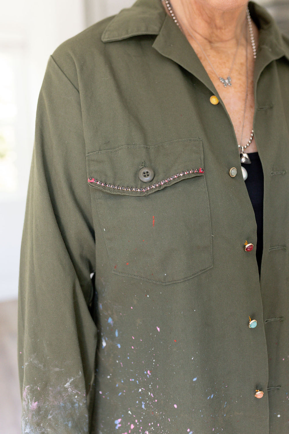 HIPPY SMILES MILITARY JACKET - Kingfisher Road - Online Boutique