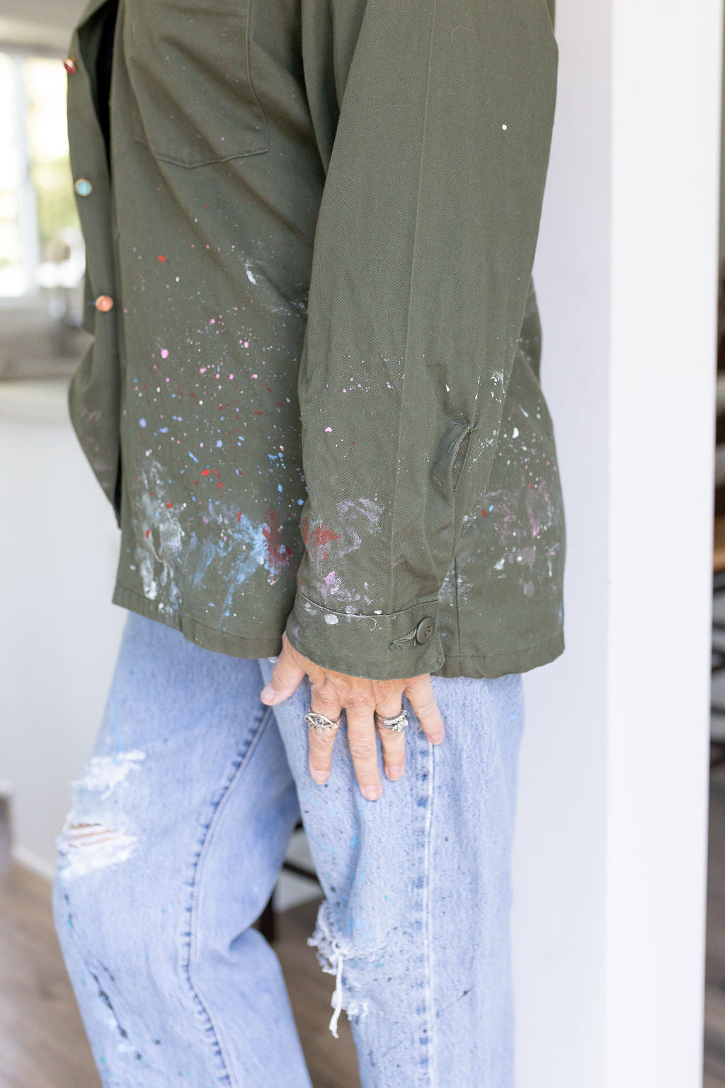 HIPPY SMILES MILITARY JACKET - Kingfisher Road - Online Boutique