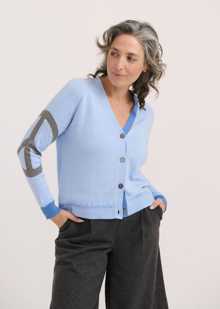 FLOWER & PEACE CARDI-SKY - Kingfisher Road - Online Boutique