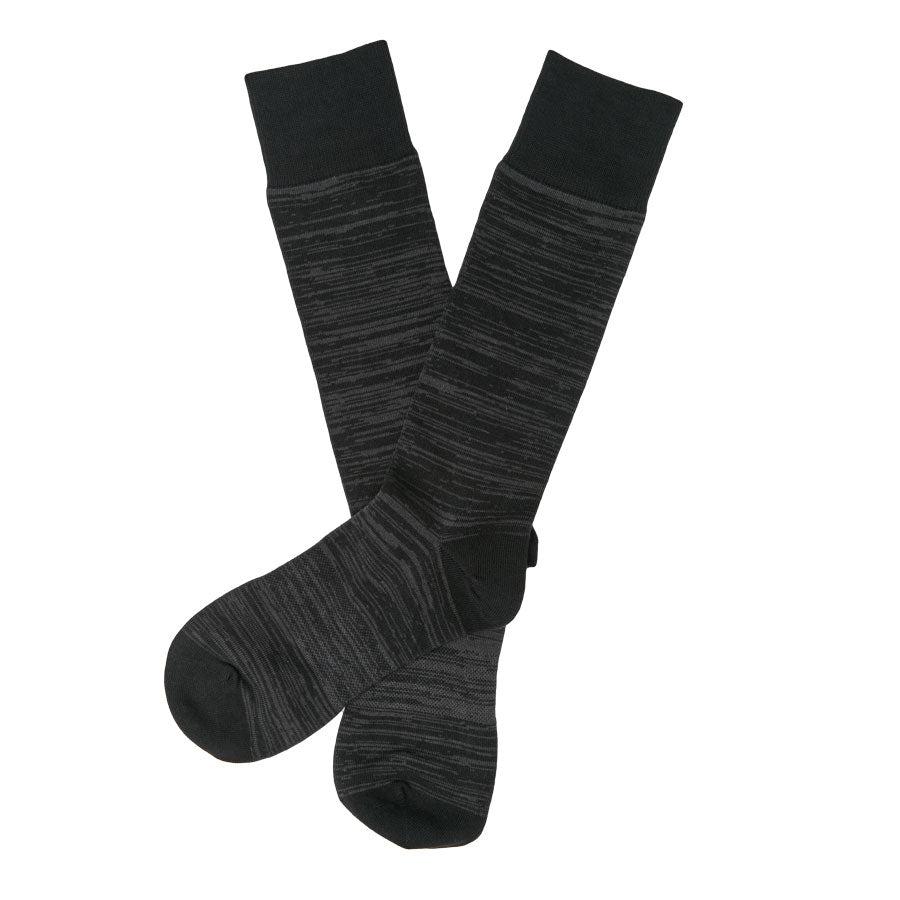 BLACK MARLED MID CALF PIMA SOCK - Kingfisher Road - Online Boutique