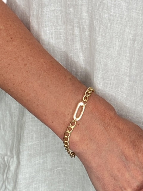 YALE OPEN CURB CHAIN BRACELET-GOLD - Kingfisher Road - Online Boutique