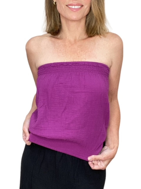 SMOCKED TUBE TOP-ACAI - Kingfisher Road - Online Boutique