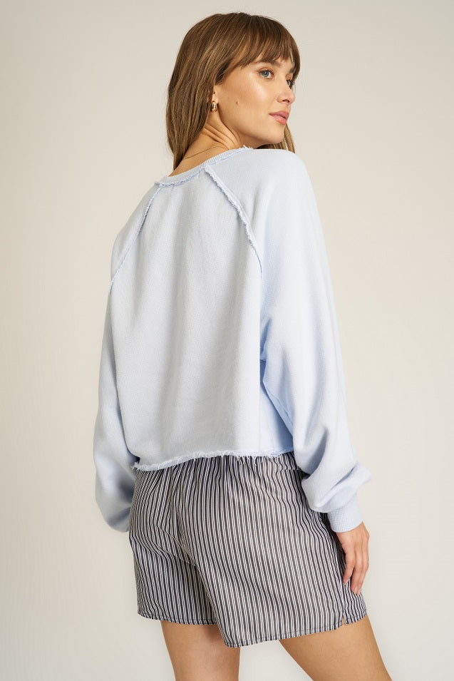 PARIS RAGLAN SWEATSHIRT-BLUE DUSK - Kingfisher Road - Online Boutique