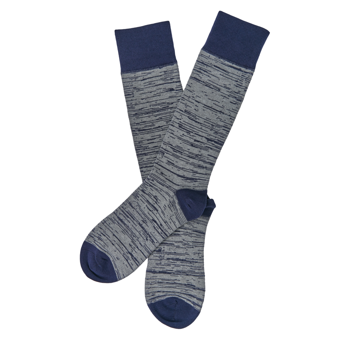 NAVY MARLED MID CALF PIMA SOCK - Kingfisher Road - Online Boutique