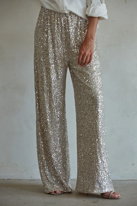 CITY OF STARS PANTS-GOLD SILVER