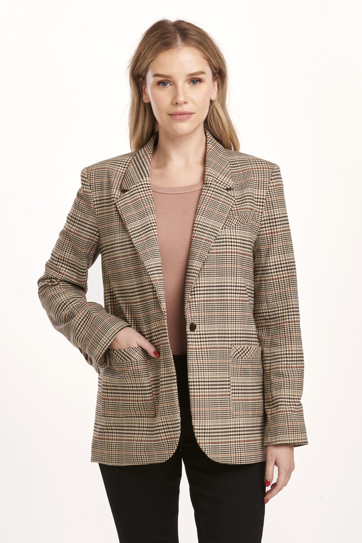 CLYDE NOTCHED LAPEL BLAZER-UMBER