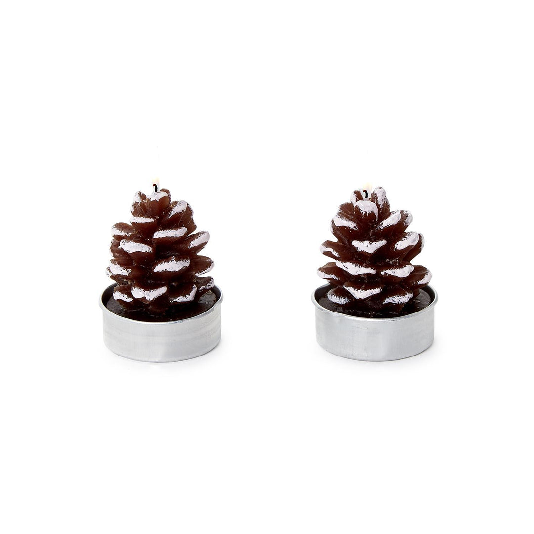 SNOWED PINECONE TEALIGHT CANDLES