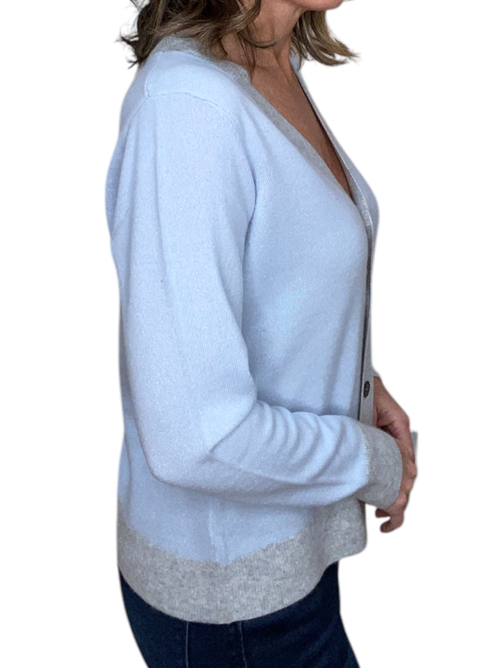 LUREX TRIMMED CARDI-GLACIAL