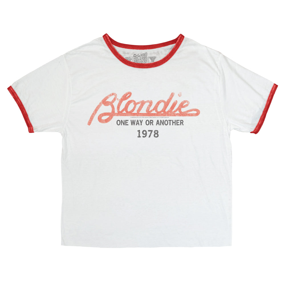 BLONDIE CONTRAST RINGER CUT-OFF TEE-RED WHITE - Kingfisher Road - Online Boutique