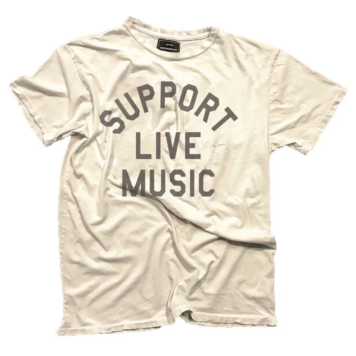 SUPPORT LIVE MUSIC TEE-ANTIQUE WHITE - Kingfisher Road - Online Boutique