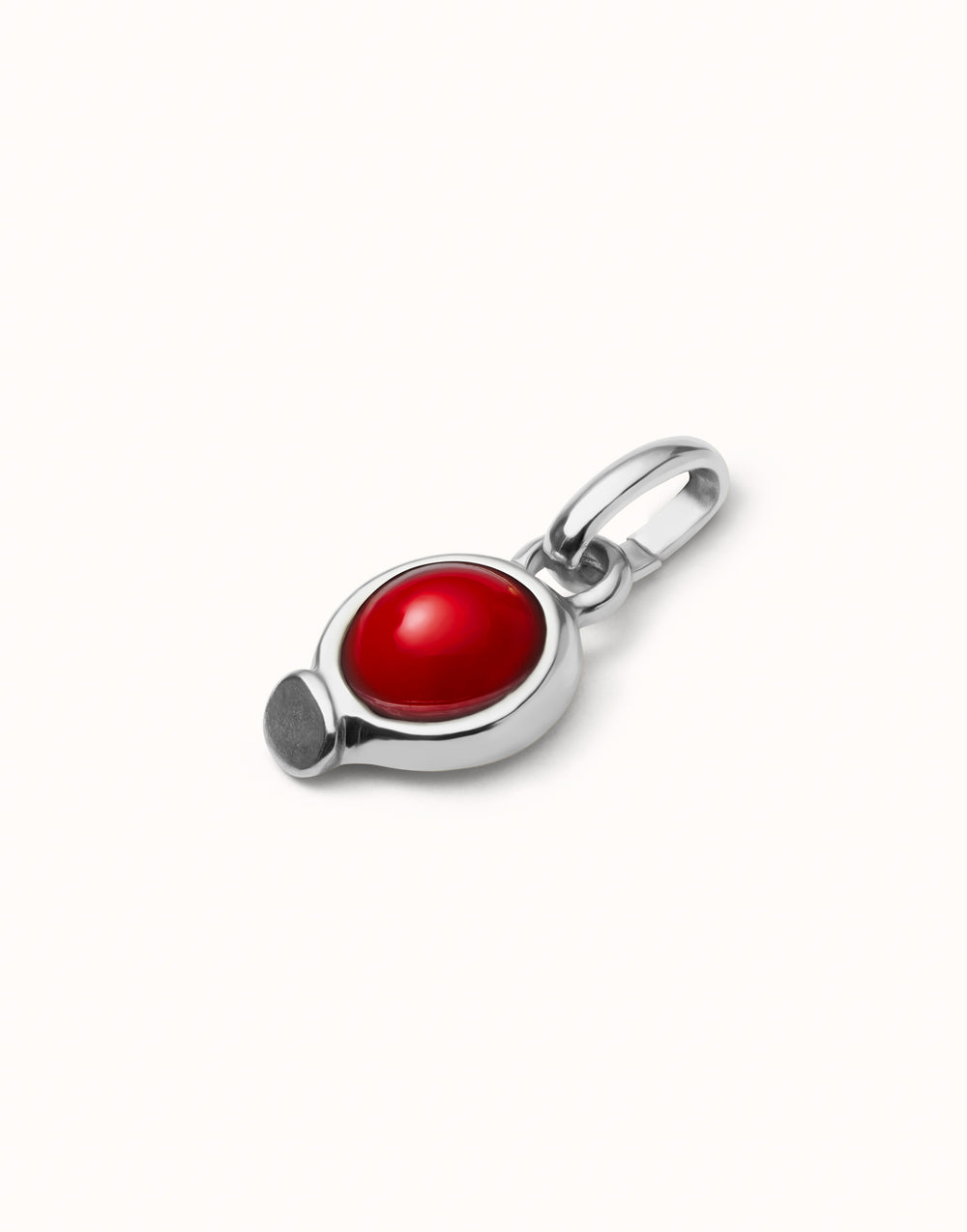 CIRCULAR RED CABACHON CHARM-SILVER - Kingfisher Road - Online Boutique