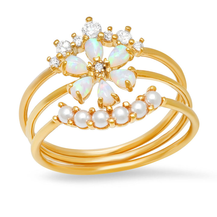 FLOWER STACK RING - Kingfisher Road - Online Boutique