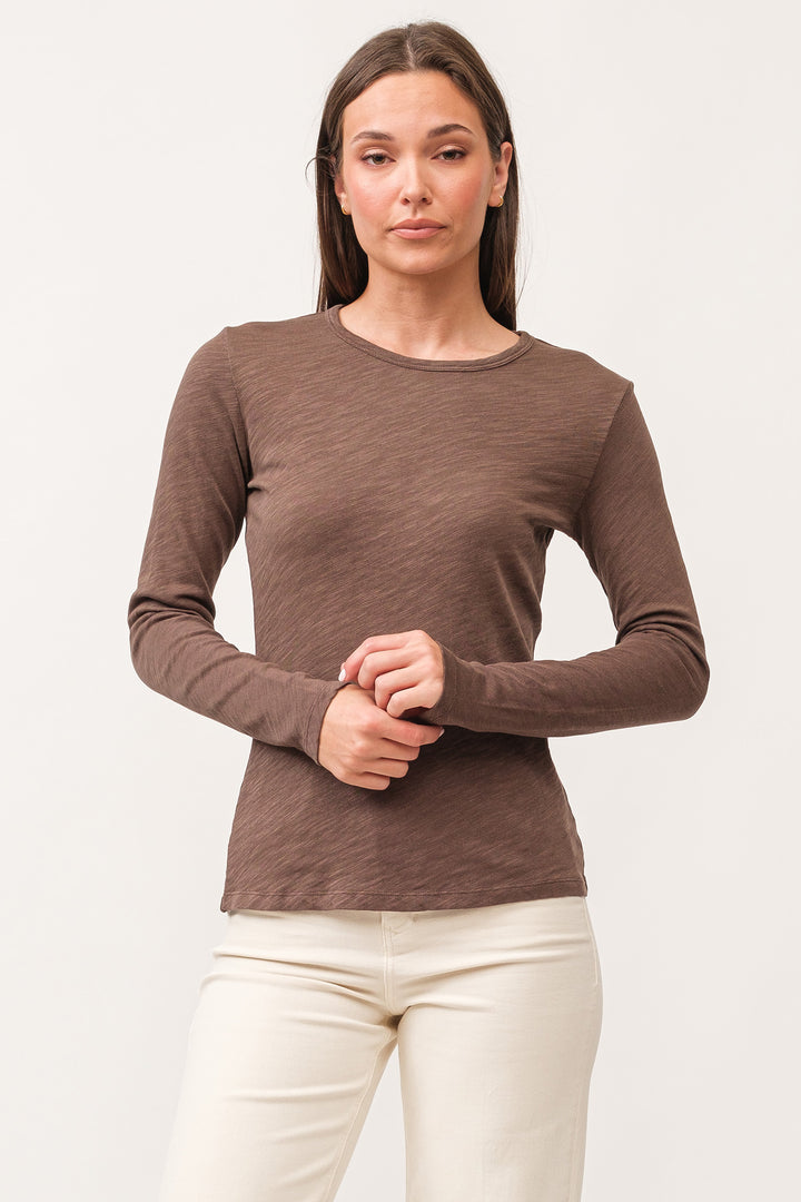 NINA CREW NECK LONG SLEEVE-DARK OLIVE - Kingfisher Road - Online Boutique