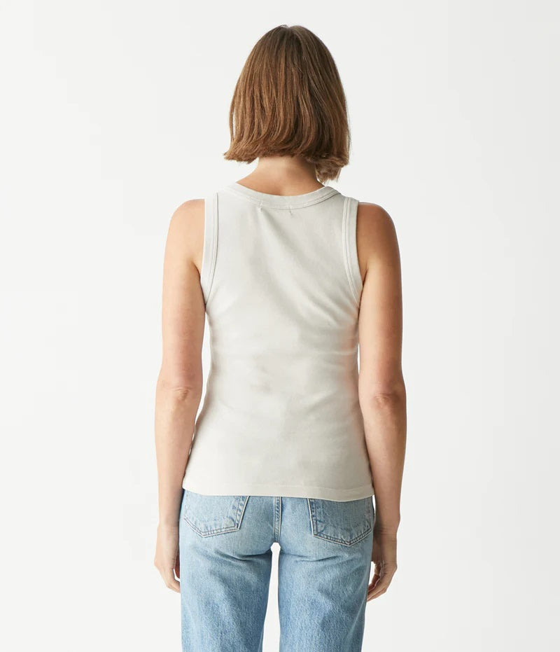 NELLY SCOOP NECK TANK - CEMENT