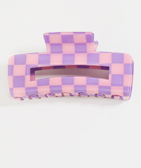CHECKERED PATTERN HAIR CLIP - Kingfisher Road - Online Boutique