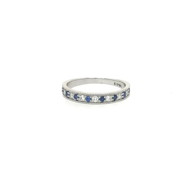 PAVE .15ct DIA .15ct SAPPHIRE RING-14ct WG - Kingfisher Road - Online Boutique