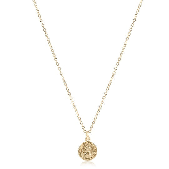 16" PROTECTION DISC CHARM NECKLACE-GOLD - Kingfisher Road - Online Boutique