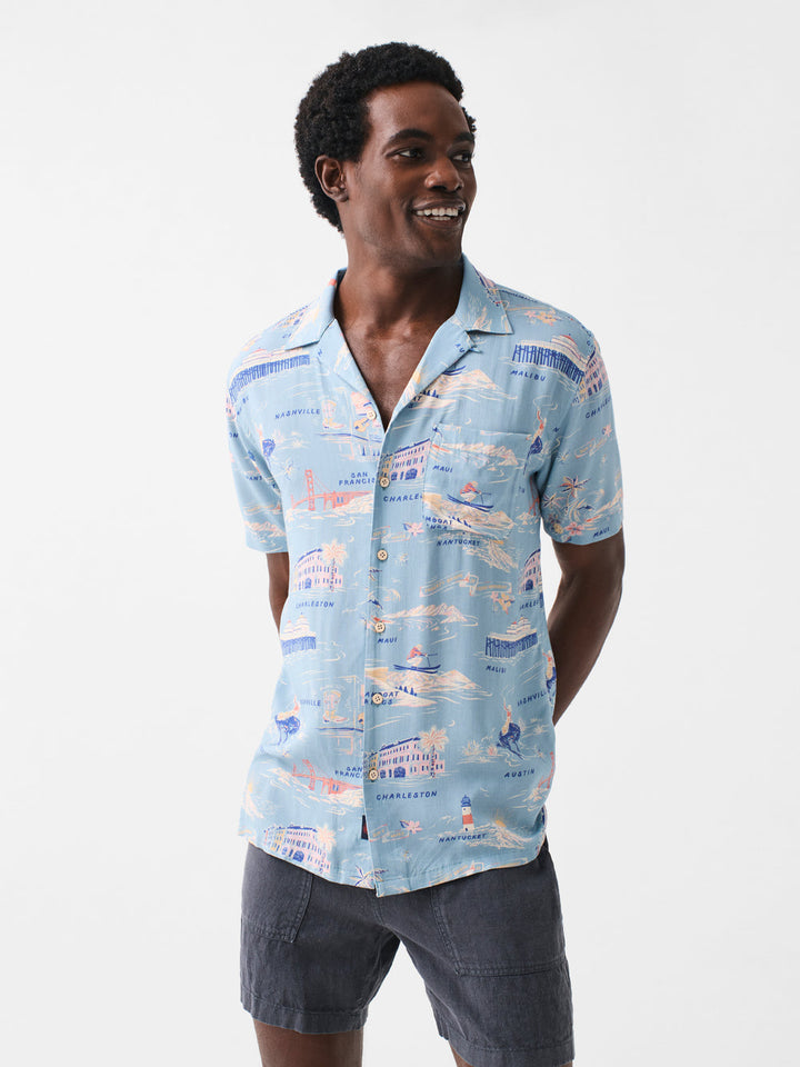 KONA CAMP SHIRT S/S- FAHERTY TOUR PRINT - Kingfisher Road - Online Boutique