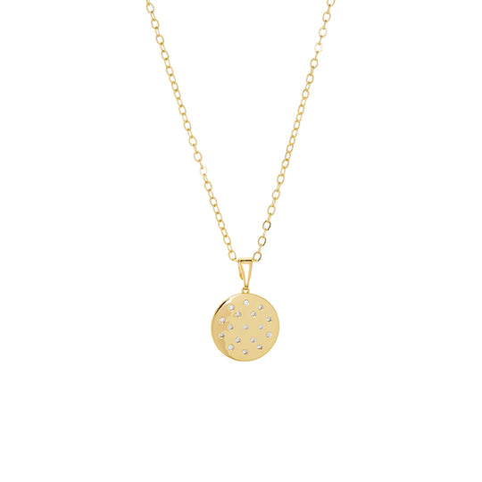 CIRCLE CZ PENDANT NECKLACE-GOLD - Kingfisher Road - Online Boutique