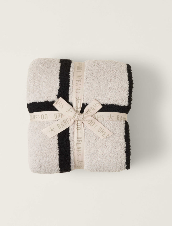 COZYCHIC GRID PLAID THROW-STONE/BLACK