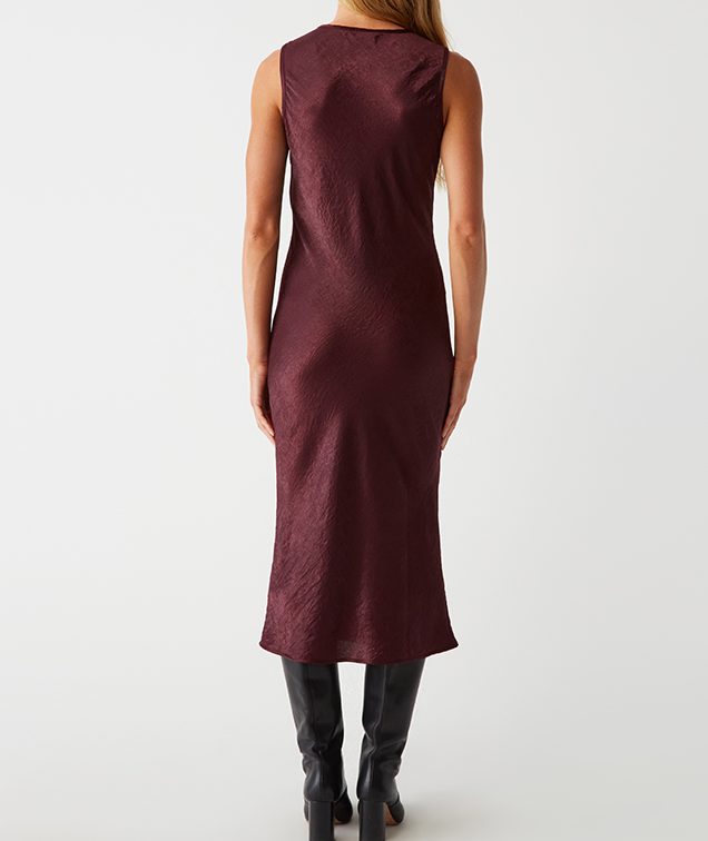 SEEMA BIAS TANK MIDI DRESS-BEETROOT