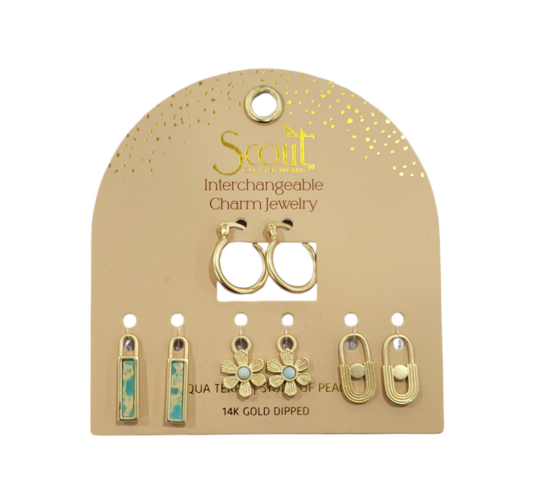 INTERCHANGEABLE CHARM EARRING SET