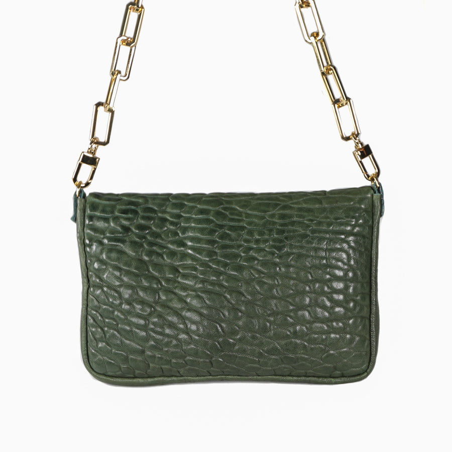 NATALIA SHOULDER BAG-GREEN/GOLD - Kingfisher Road - Online Boutique